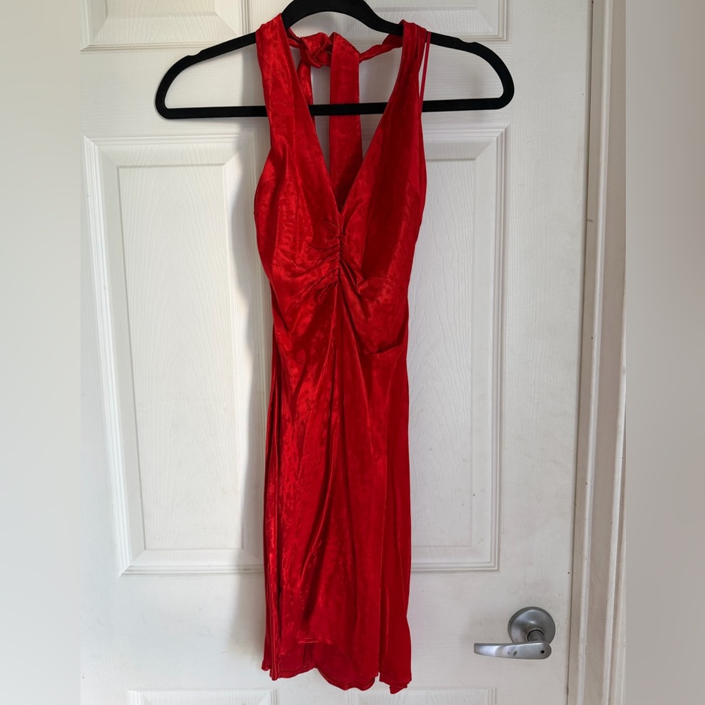 Zara Vibrant Red Backless Dress